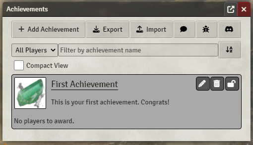 Foundry Achievements Button